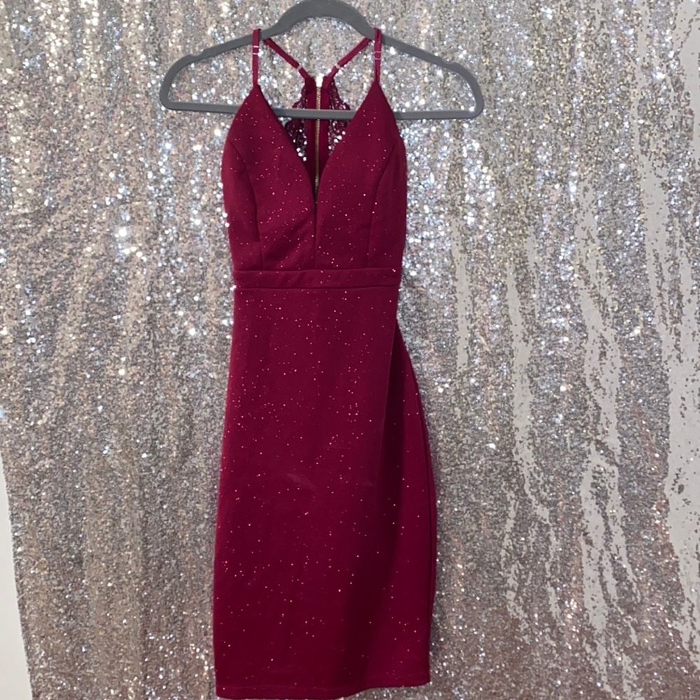 Emerald Sundae Backless Semi-Formal Fuchsia Dress